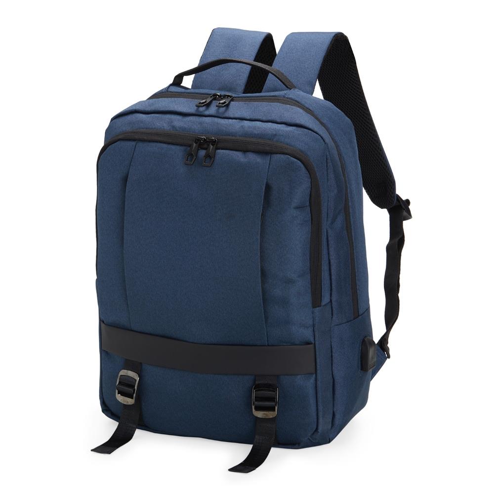 Mochila de Nylon 20 Litros 1355 | Com divisórias internas para acessórios, a mochila possui bolso lateral, suporte externo USB e alça para encaixe em malas e viagens.